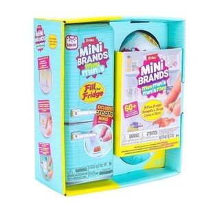 ZURU 5 Surprise Mini Brands Mini Fridge Playset + 2 Surprise Balls – New